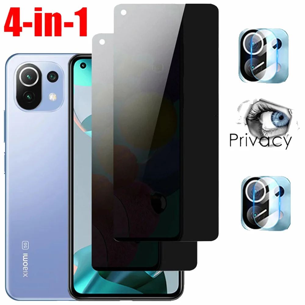 Privacy Tempered Glass For Xiaomi Mi 11 Lite 5G NE Anti-Spy Screen Protector Xiaomi 13T 12T 11T Pro Anti Peeping Glass Mi11 Lite 11i Phone Front Film Redmi Note 12 11 10 Pro invisible Glasses + Camera + Back Film