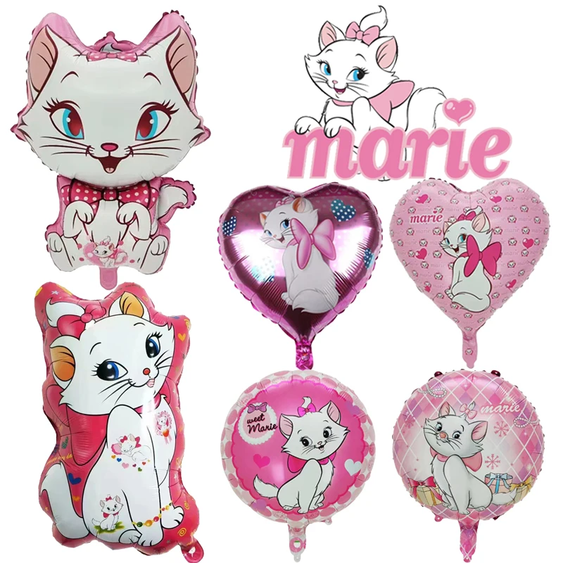 1PcsDisneyMarieCatBalloonsCartoonPinkCatBalloonBabyShower