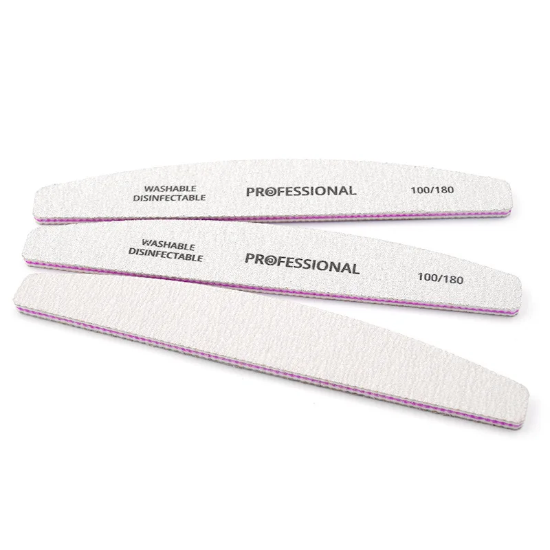 5Pcs/Lot Semilunar Manicure Files 4mm 100 180 240 Nail Files