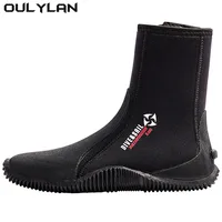 Oulylan Premium Neoprene Diving Boot 5m Water Shoes Wetsuit Booties With Anti-Slip Rubber Sole  Zipper For Surf Scuba 1 Pair 2
