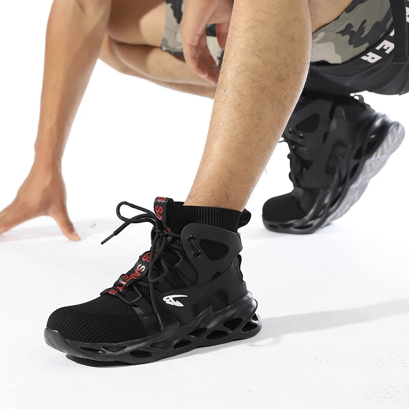 Men's Steel Toe Safety Boots with Kevlar Midsole Protection - Anti-Puncture, Anti-Smash, Non-Slip Industrial Work Boots