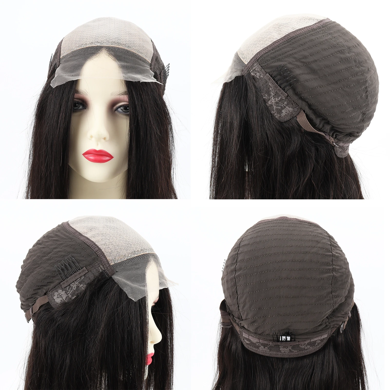 실크 스킨 베이스 가발 자연스러운 두피 투명 레이스 프론트 14인치 스트레이트 리얼 버진 인모 가발 여성용 자연스러운 헤어라인