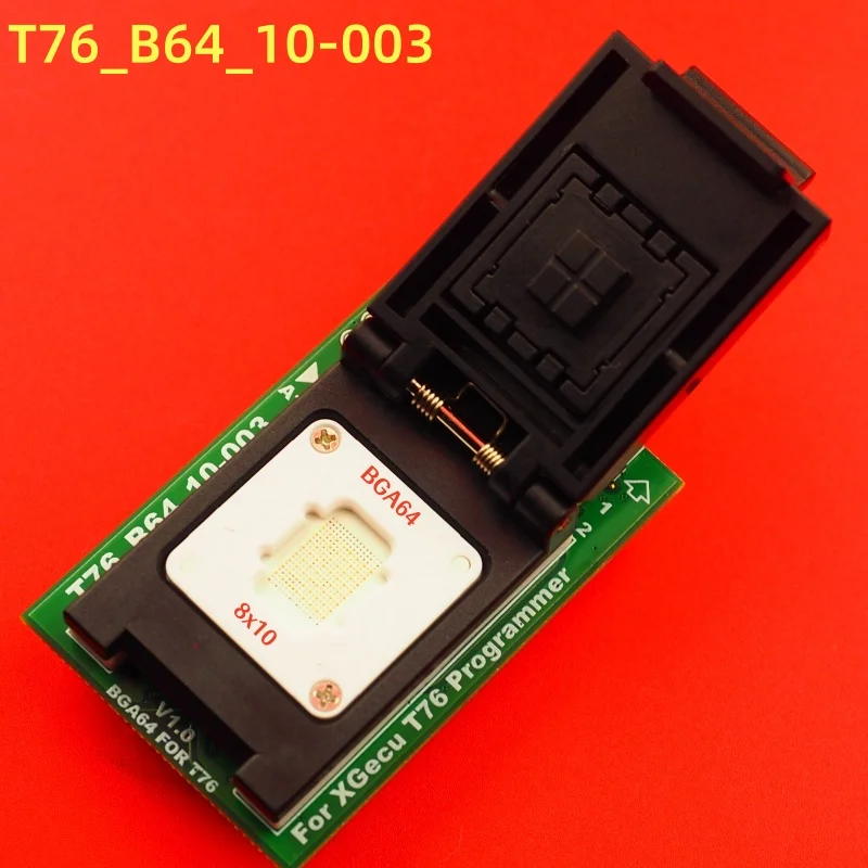 XGecu T76 프로그래머용 EMMC BGA64 어댑터 IC 소켓, 듀얼 헤드 스프링 장착 테스트 프로브 홀더 + 5개 리미트 프레임