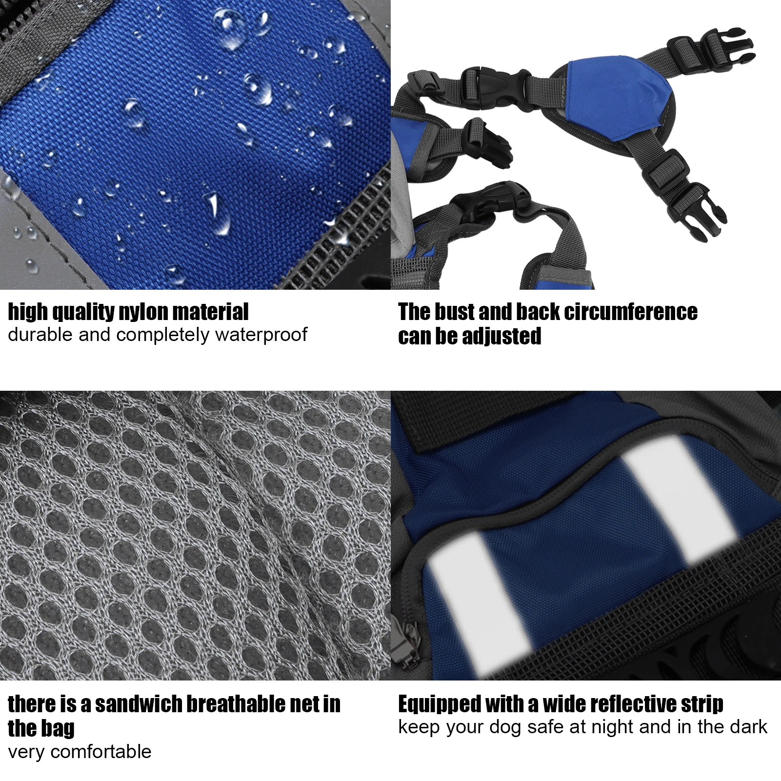 Dog Backpack Dog Saddle Bag Hound Saddlebags Camping Hiking Reflective Strip Backpack Saddle Bag for Small Medium Large Dogs