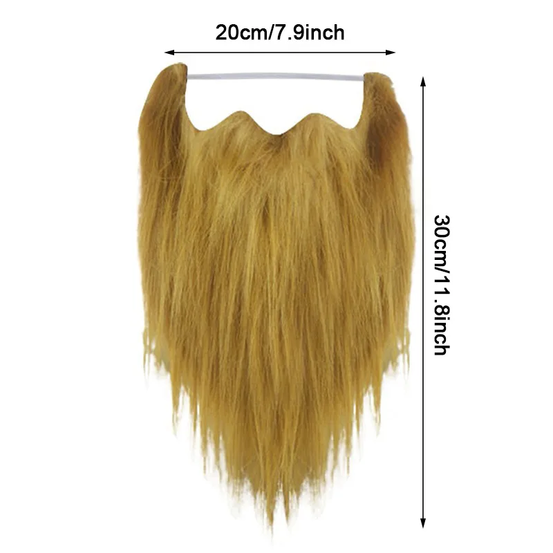 Realistic Artificial Fake Beard Long Fluff Mustache Whisker Grandpa Santa Claus Cosplay Halloween Costume Party Props
