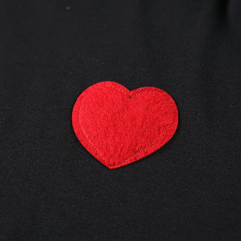 Woman T-shirts 2022 New Summer Cotton Chiffon Tops Casual Short Solid O-Neck Heart Girls T-shirt Y2k Top