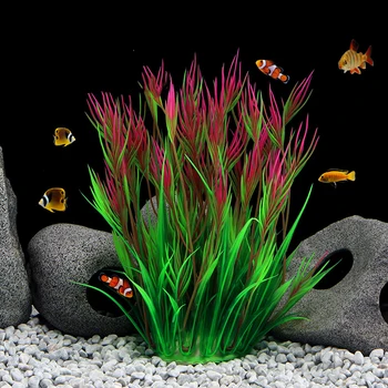 Artificial Aquarium Decor Plants Underwater Plastic Plants Aquatic Water Grass Landscaping for Aquarium Fish Tank Decoration