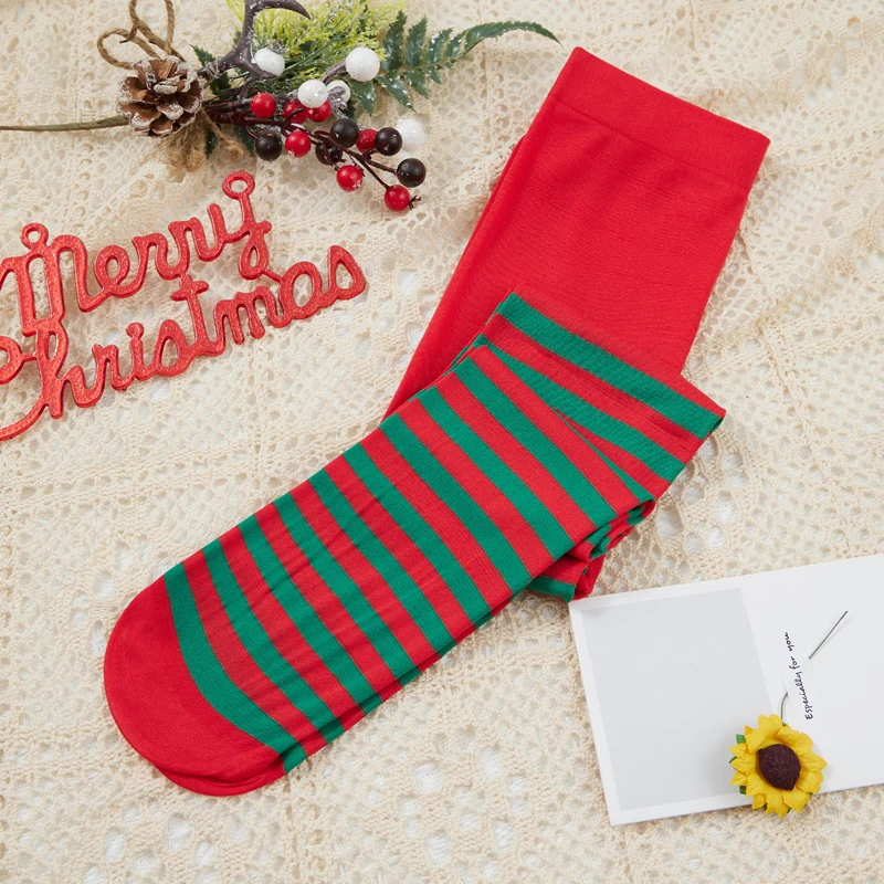6-14Y Kids Girls Stripe Tights Pantyhose Children High Waist Elastic Leggings Baby Party Cosplay Halloween Christmas Stockings