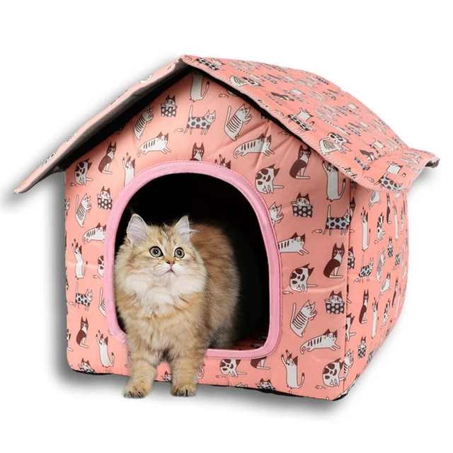 Cat House for Outdoor Waterproof Cats Dog Houses Villa Tent Collapsible Pet Shelter Foldable Pet House for Dog Home Pet Supplies 6