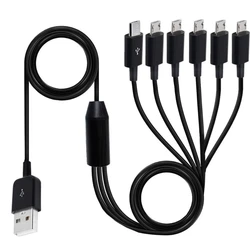 Enhanced Micro USB Splitter Cable - 1 to 6 Data Connector Adapter (50cm)