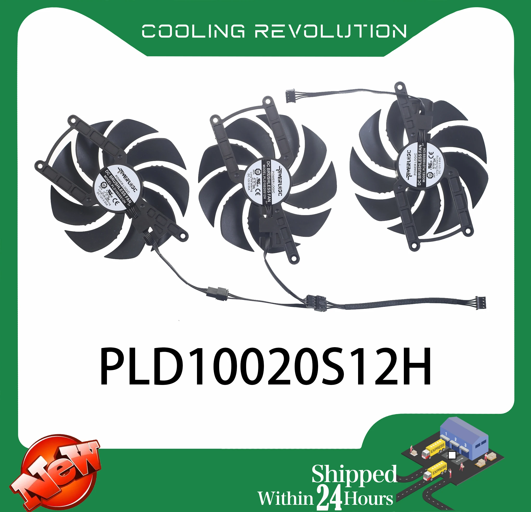 Ventilador de Placa Gráfica para Gigabyte Radeon rx 7900 Jogos Xtx Pld10020s12h Dc12v 065a Pinos 95 mm