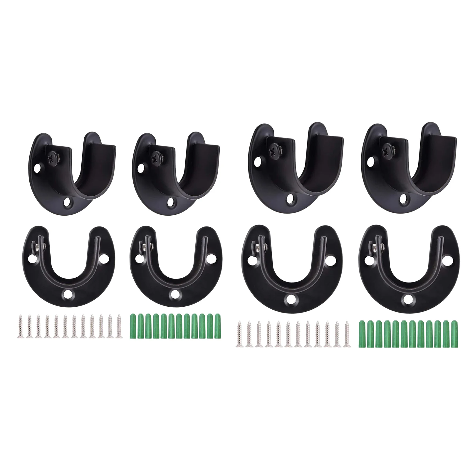 4x Closet Rod Holder Heavy Duty Flange Holder Fitting Bracket Hanging with 1