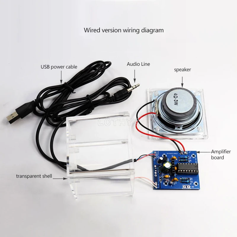 Portable DIY Bluetooth Speaker Kit - Compact Audio Components & Soldering Project