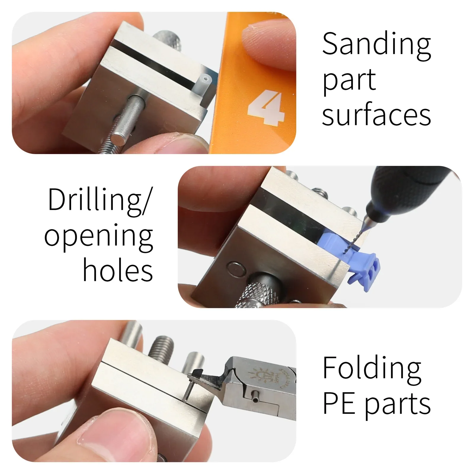 DSPIAE AT-MV Precision Mini Vise Essential Paint Tool Set for Crafts Stainless Steel Precision Model Building Tools DIY hobby 4