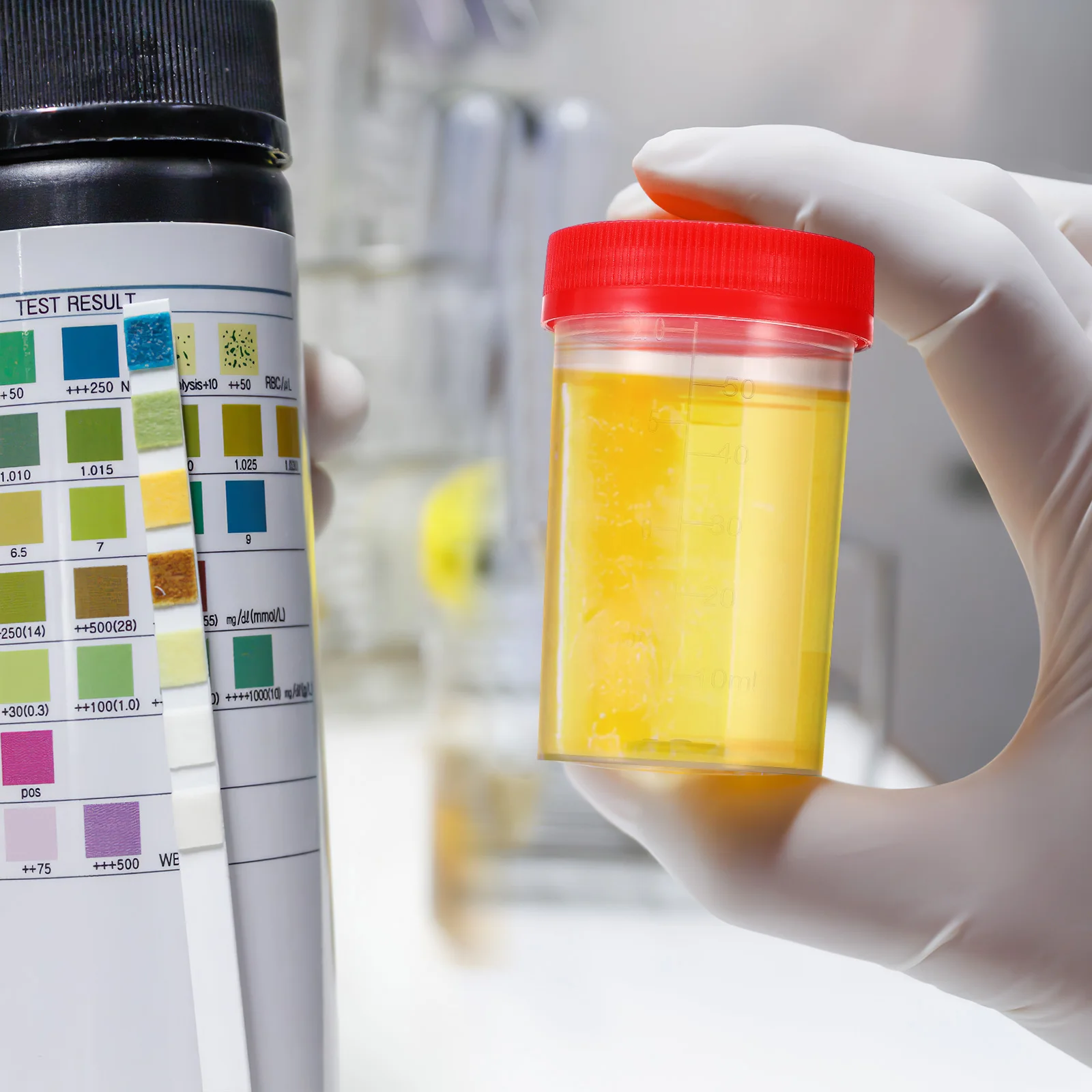 10 Pcs Portable Small Urine Sample Bottles Urine Specimen Bottles Sample Cups Pots Specimen Pots