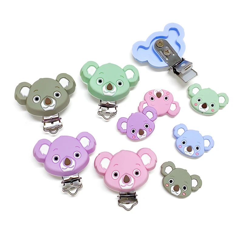 3/10pcs New Silicone Koala Beads Teether Food-Grade Chewing Teeth Bead DIY Nipple Chain Jewelry Accessories