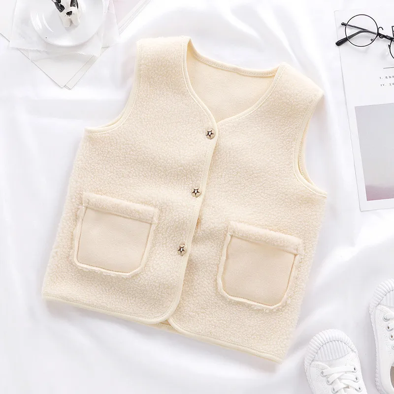 Baby Warm Winter Outerwear 0-6T New Kids Fleece Vests Toddler Clothes Child Waistcoat Sleeveless Jacket