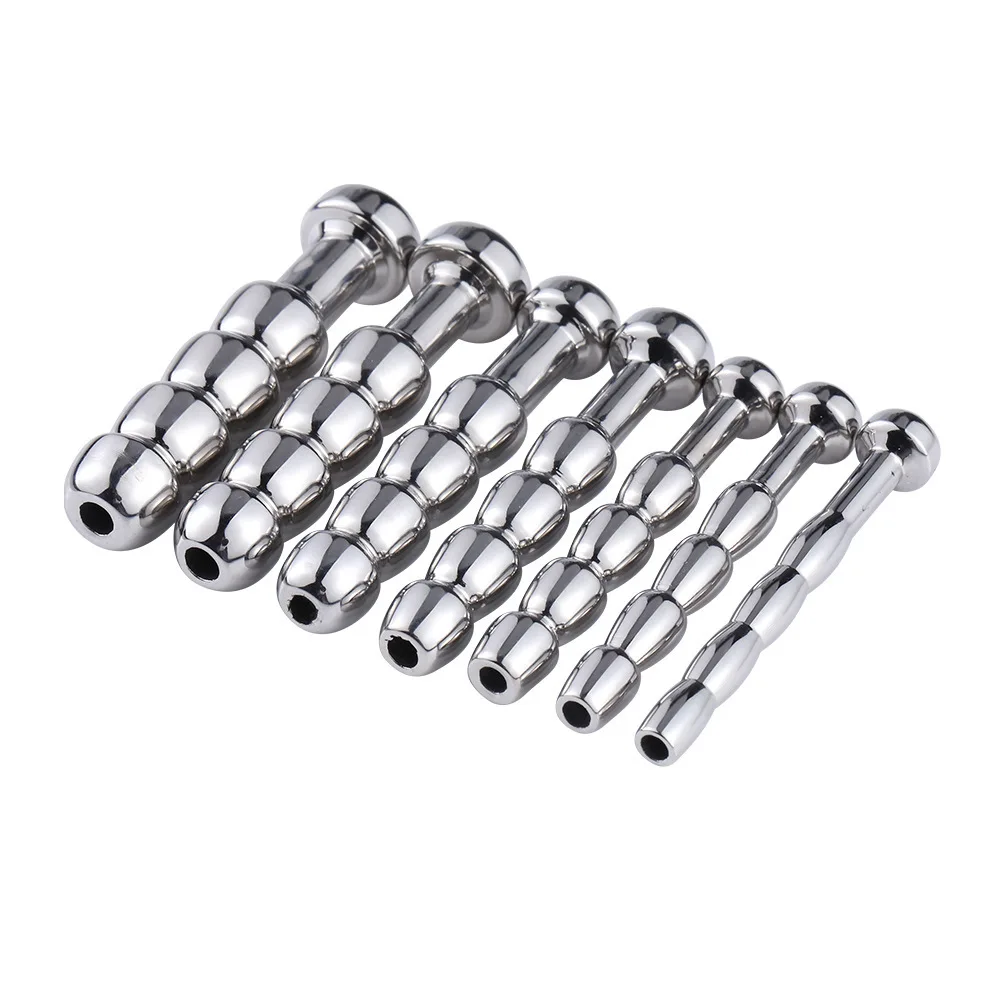 Hollow Metal Penis Plug Urethra Catheter Urethral Sound Dilator Erotic Adult BDSM Sex Toys Men urethral dilator silicone urethral dilator