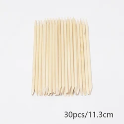 Nail Art Orange Wood Cuticle Sticks - Precision Manicure Tools for Gel Polish and Nail Design (30pcs 11.3cm)