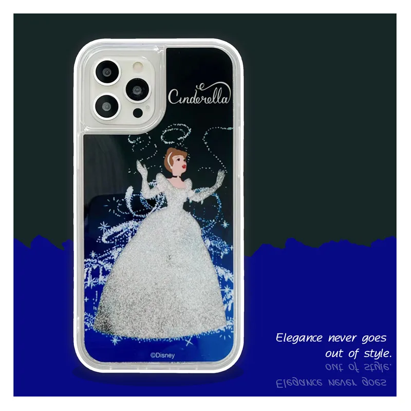 Cartone Animato Di Lusso Disney Cenerentola Principesse Bling Glitter Custodia Sabbie Mobili Per Samsung S22 S23 S24 Ultra Note20 S20 Fe Plus Cover