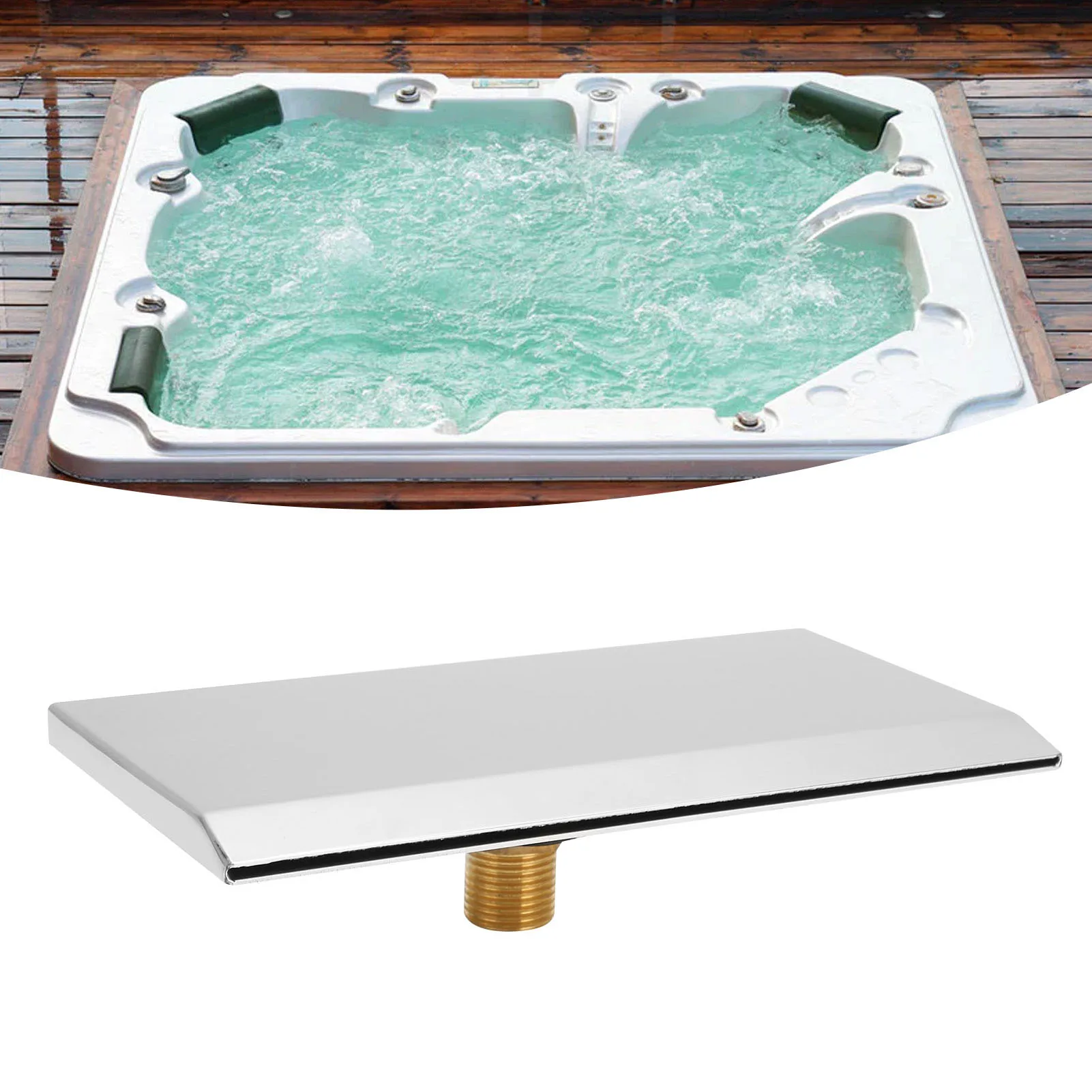 Plumbing Tool Bathroom Hardware Accessories Bathroom Hardware Set Waterfall Tub Spout G1/2 External Thread SPA Bathroom Pool Swimming Pool Silver Wall Mounted Waterfall Water Outlet Nozzle