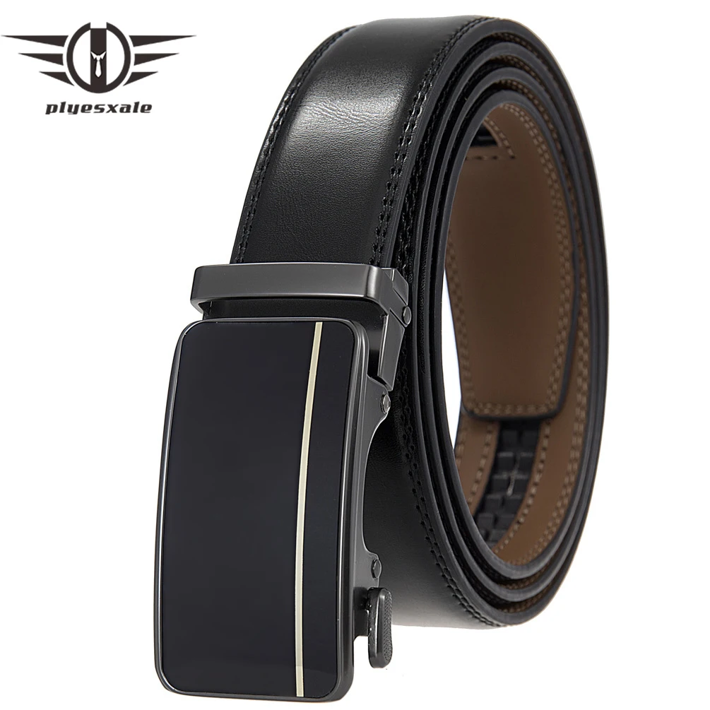 

Plyesxale 2022 Brand Mens Leather Belts 3cm Width Cinto Masculino Luxury Designer Automatic Buckle Belt For Men Black B921