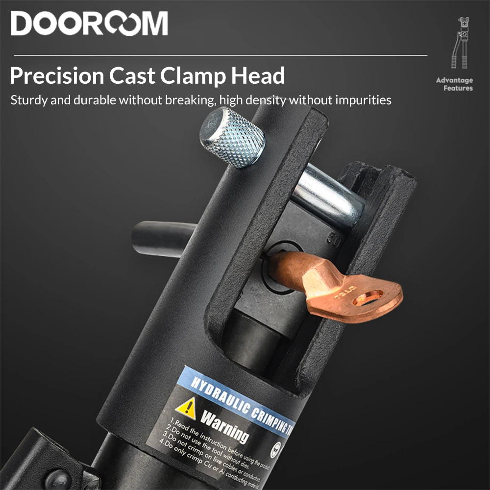 DOOROOM Hydraulic Crimping Tool Speedy Hydraulic Crimping Pliers YQK 70 Range 16-300mm Pressure Cable Cutter Wire Stripper Tool 6