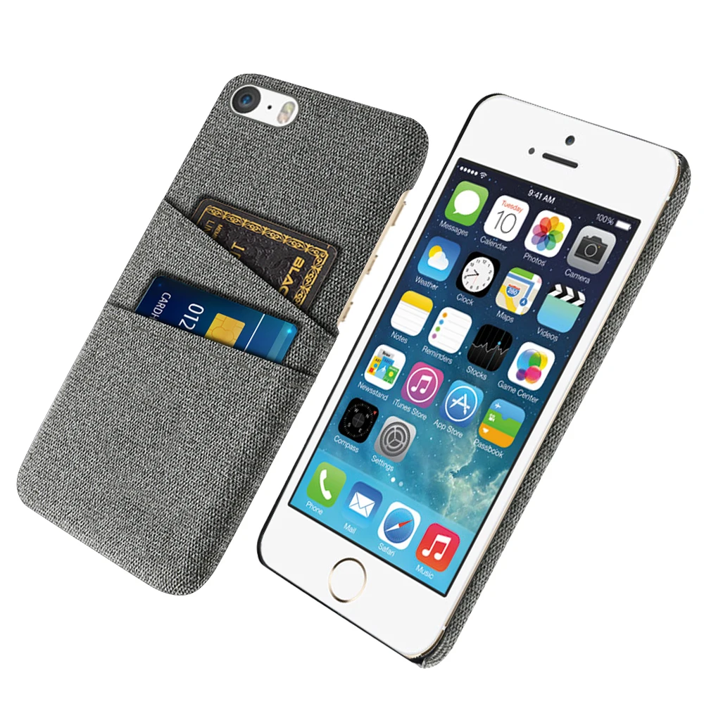 Luxury Fabric Dual Card iPhone Case