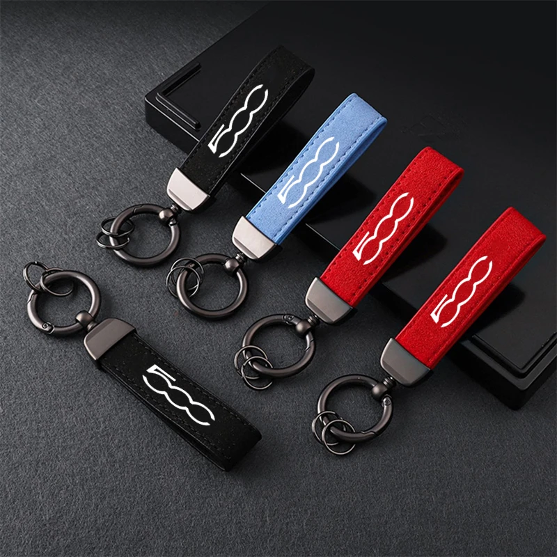 

Luxury Leather Car Keychain Creative DIY Keyring Auto Vehicle KeyChain For Fiat 500 Punto For Abarth Stilo Palio Bravo Doblo