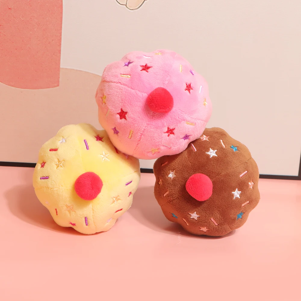 Cake Cup Squeaky Plush Dog Toy for Pet Birthday Gift, Birthday Cupcake Cute Soft Stuffing Lovely Squishys Squishi Squeeze PetToy 3