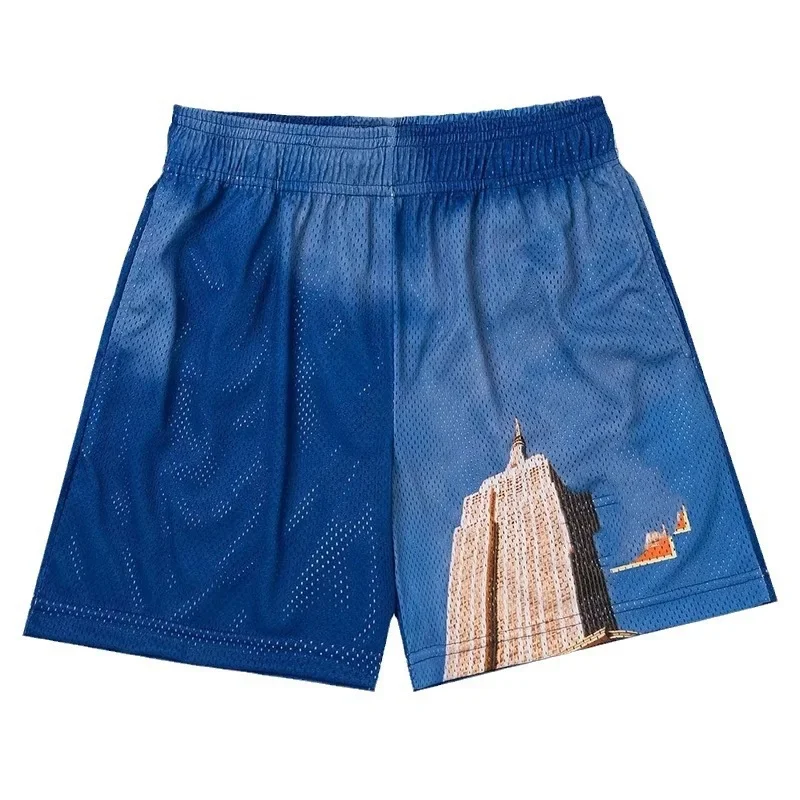 New American Casual Basketball Shorts Street Style Trendy Brand Popular Mesh Four-Fold Cross Shorts Sports Leisure Pants