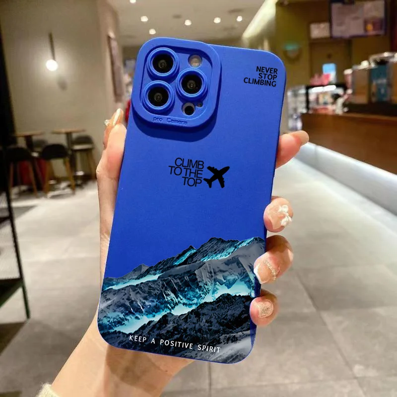Mountain Peak Aircraft Shockproof Matte Phone Case
