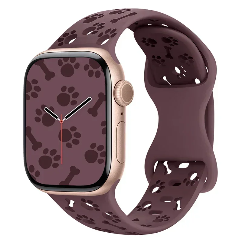 ตัวเลือกสินค้า สายรัดข้อมือซิลิโคนลายอุ้งเท้าสุนัขสำหรับ Apple Watch