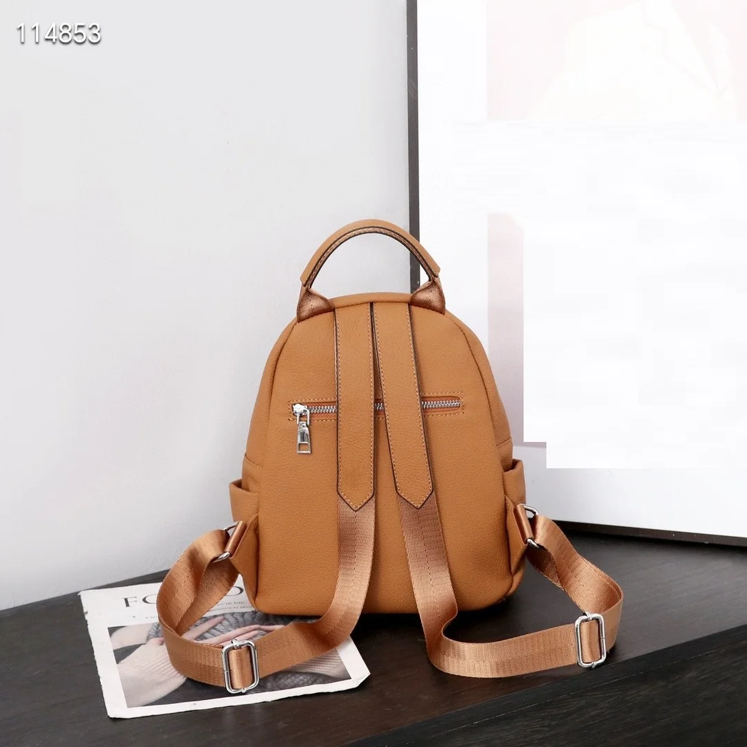 Kleiner echter Rindsleder rucksack Anti-Diebstahl Damen Reisetasche lässig Echt leder Rucksack – Detail 17