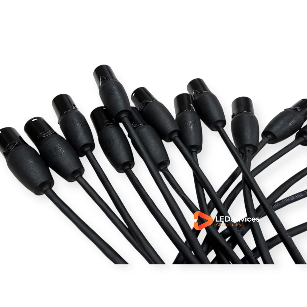 10개 24AWG Neutrik etherCon 유연한 CAT6 이더넷 케이블 0.8m/1.2m NE8MX-B-TOP 방수 블랙 LED 디스플레이 신호 케이블