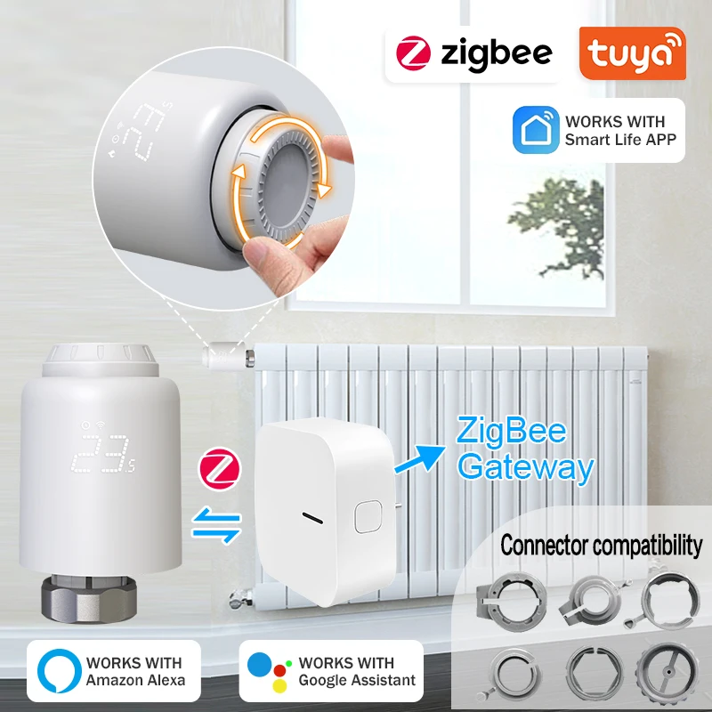 Tuya Smart Home Thermostatic Valve Radiators Wifi Head Zigbee Thermostat For thermostatic valve controller smart thermostat temperature controller