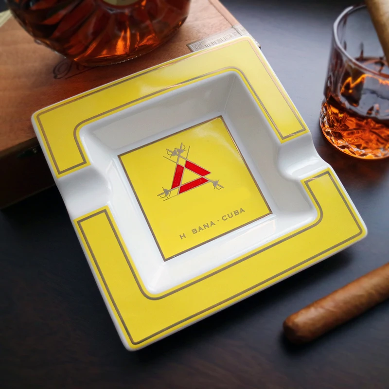 Cigar Ashtray Classic Ceramic Home Cigar Holder Gadgets Portable Travel Ash Slot Tobacco Cigarette Ashtrays Tools portable ashtray,ceramic ashtray