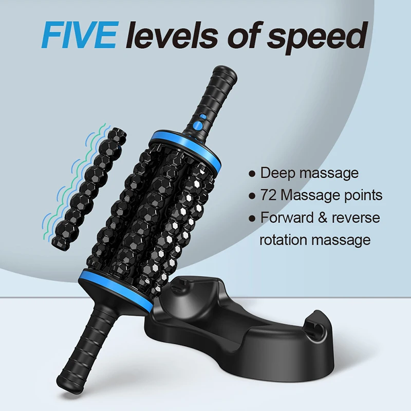 Electric Handheld Back Massager for Muscles Rolling Percussive Massager Powered Muscle Roller Massager Whole Body Massage Roller