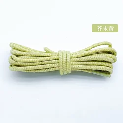Durable Waterproof Waxed Cotton Round Shoelaces - 100cm (12 Mustard Yellow)