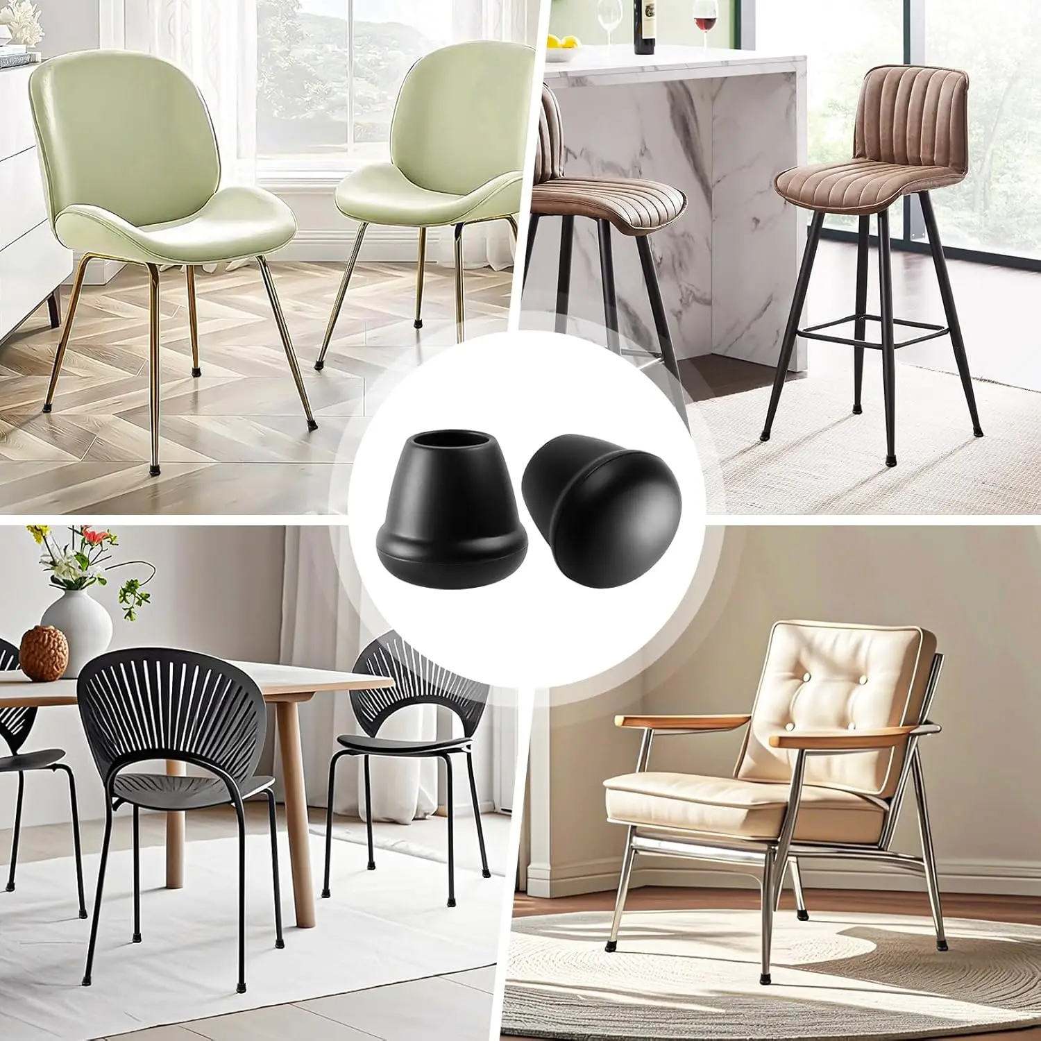 Black Chair Leg Floor Protectors Foot Cover Silicone Furniture Table Feet Protect Hardwood Floor from Scratches Chair Leg Caps Chair Leg Protector Furniture Foot Protector Furniture Leg Pads Furniture Foot Pads Furniture Leg Caps Rubber Furniture Feet Pads