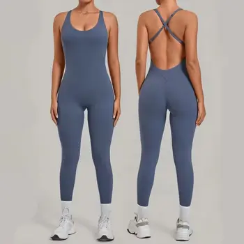 Gym Jumpsuit Yoga Sets Women's Fitness Suit Butt Lift Sports Bodysuits Woman Tracksuit Yoga Romper Workout Clothes Sportswear 1