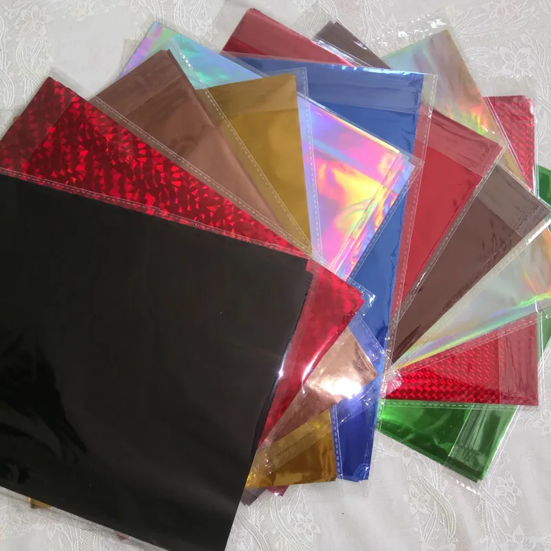 50 Pcs 20x29Cm A4 핫 스탬핑 포일 종이 라미네이터 라미네이팅 전송 레이저 프린터 명함 골드 실버 그린 레드 블루