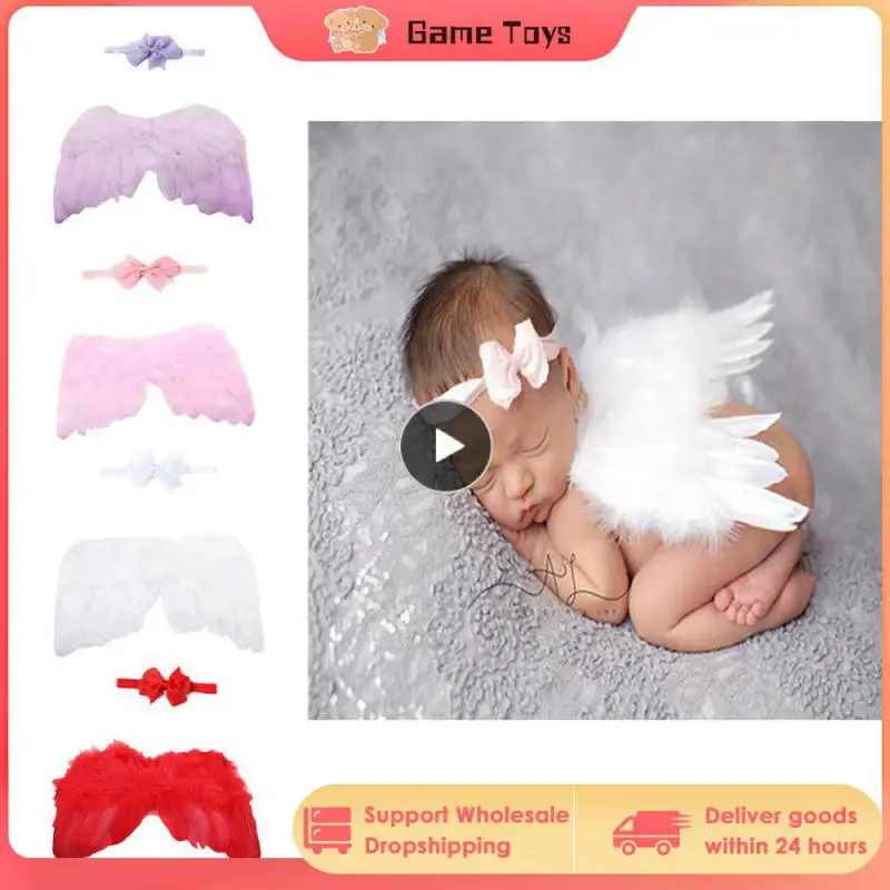 

Реквизит для фотосъемки новорожденных Фотография детской фотографии реквизит перо лента бант повязка для волос Детские аксессуары для волос