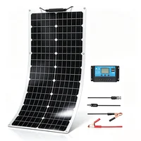 Kit de panneaux solaires flexibles 50W 80W 90W 100W 105W 120W 150W, chargeur solaire hors réseau 12V avec contrôleur de charge solaire et câbles 1