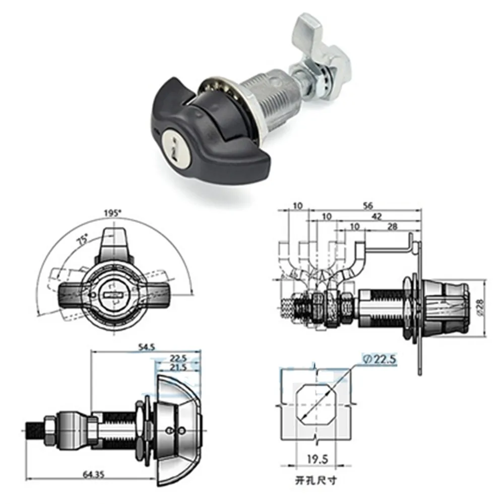 Airfoil Compression lock T Lock Tongue Lock For RV Truck rv airfoil lock