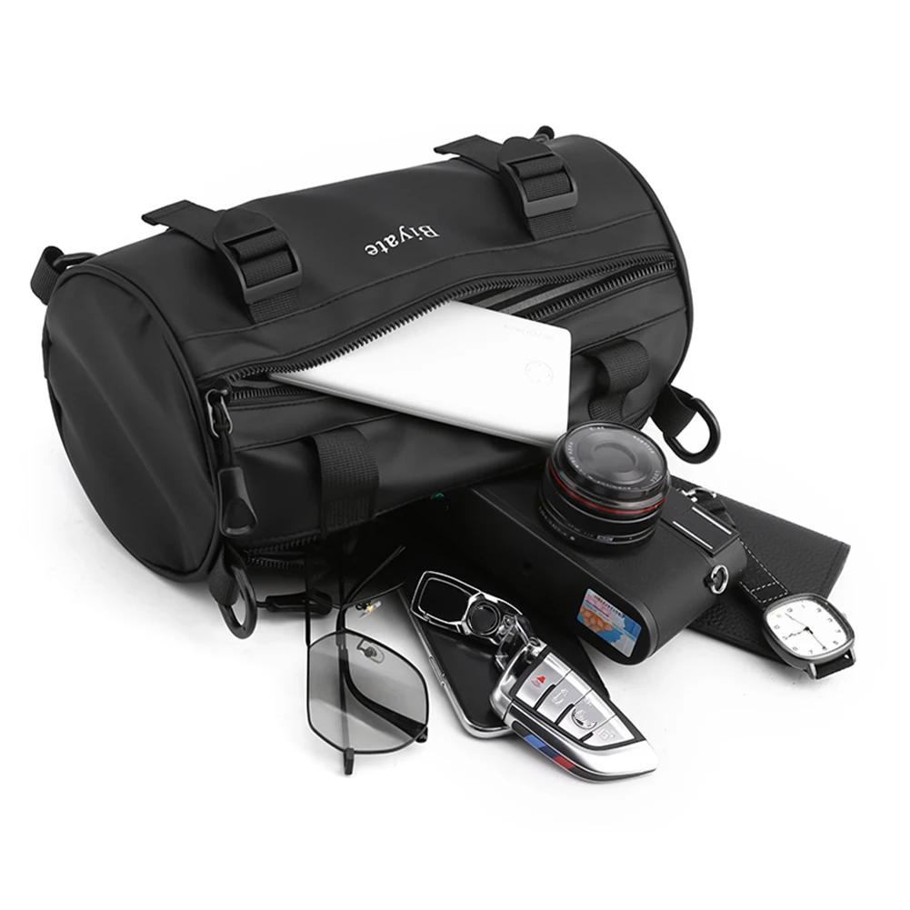 Men Crossbody Bag Nylon Round Cylindrical Backpack Rucksack