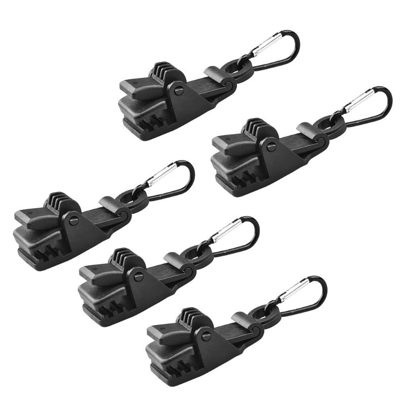 

5 Pcs Tarp Clips with Carabiner Heavy Duty Press-Lock Grip Awning Canopy Clamp Jaw Tighten Tool