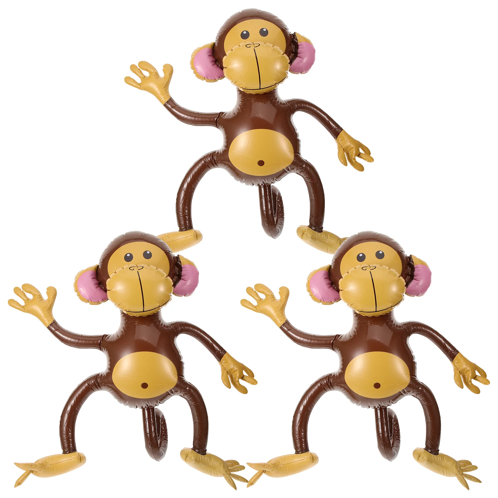 

3Pcs Inflatable Monkeys Cartoon Monkey Balloons Child Party Decor (Random Color)
