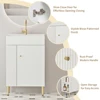 21.6" Open-shelving Bathroom Vanity With Ceramic Sink And Soft-Closing Door, Cloakroom Open Shelf Storage Cabinet On The Left Si 5