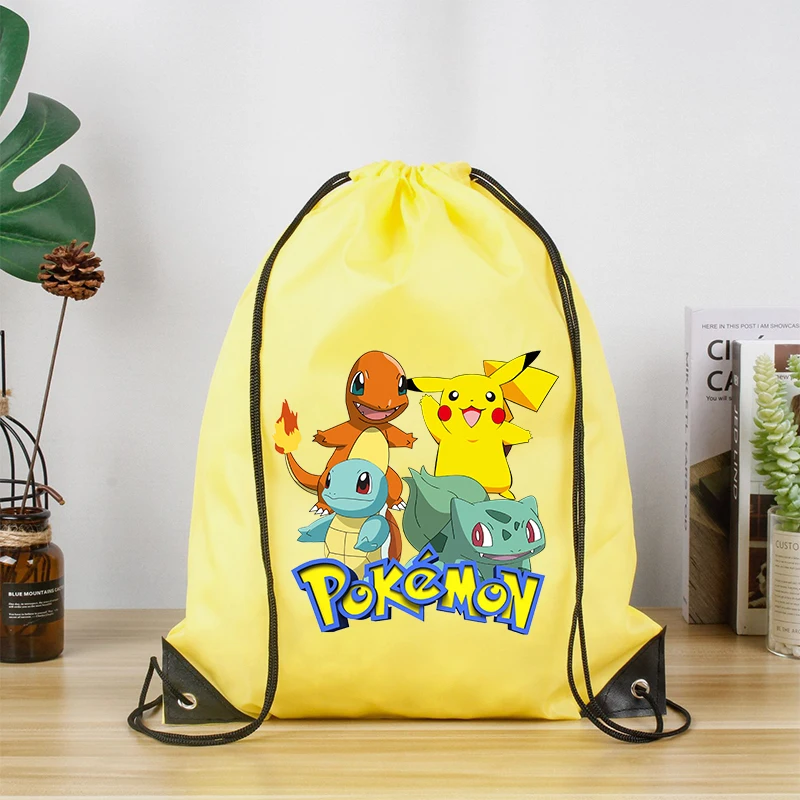 Anime Character Print Drawstring Backpack - Large Capacity Waterproof Bag